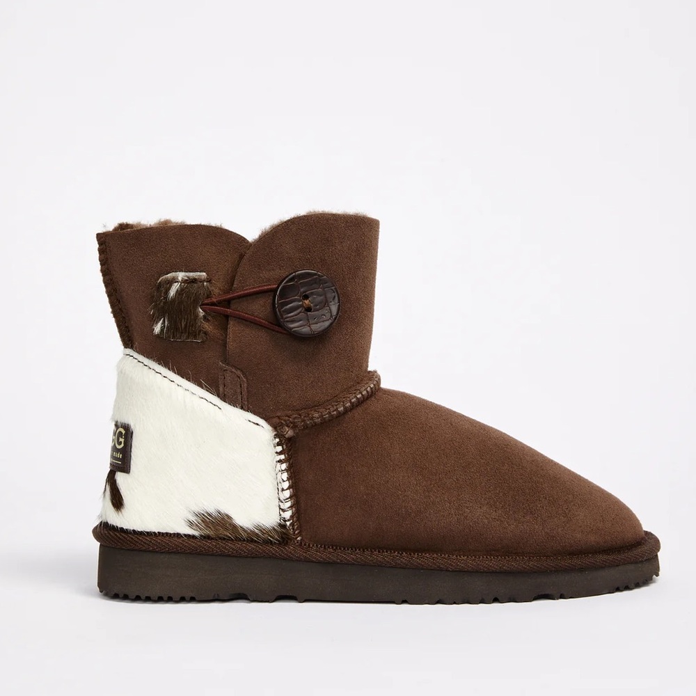 UGG (since 1974) Women's Burleigh Button Mini Calf in Chocolate